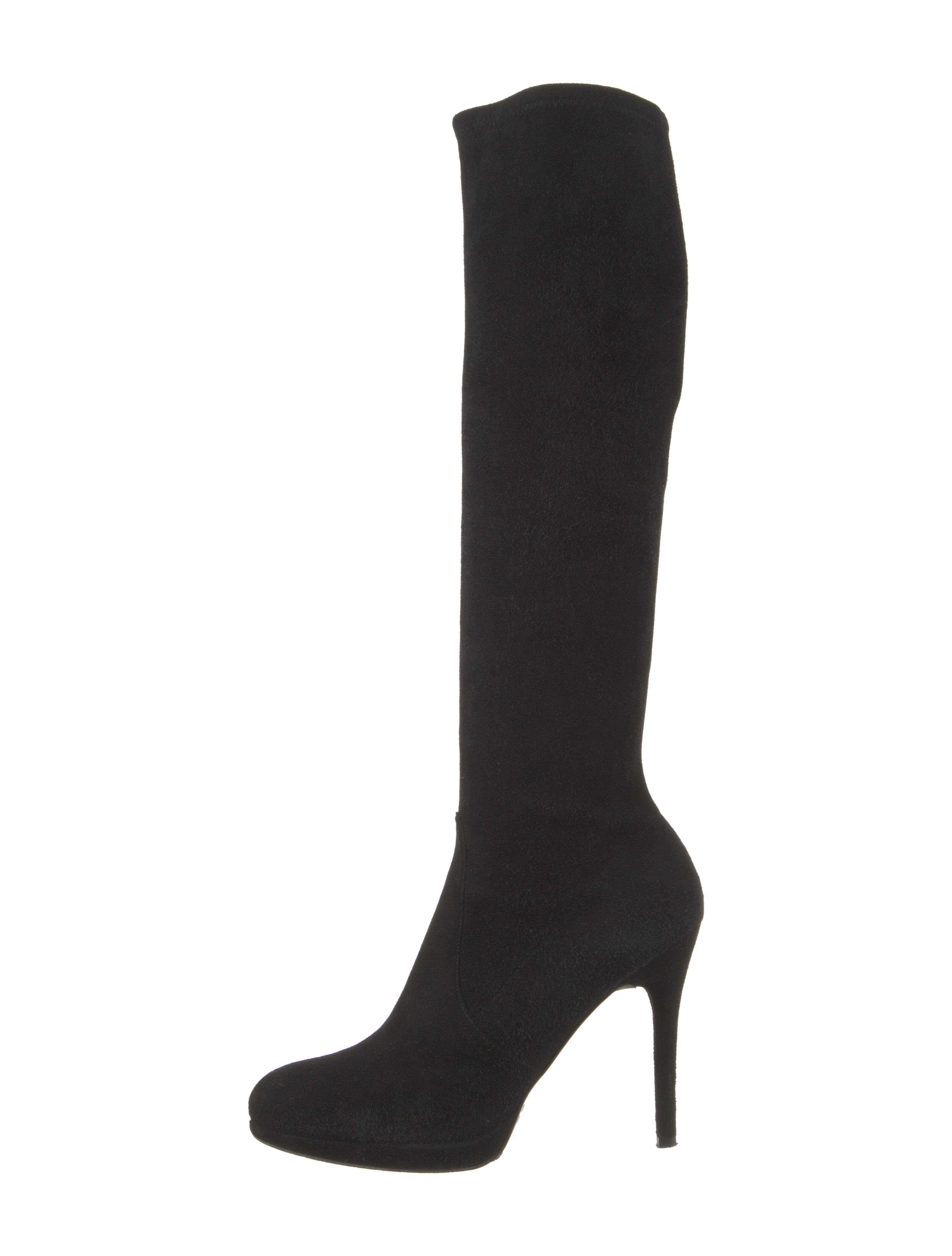 Stuart Weitzman Suede Sock Boots Black Boots, Shoes WSU234878 The