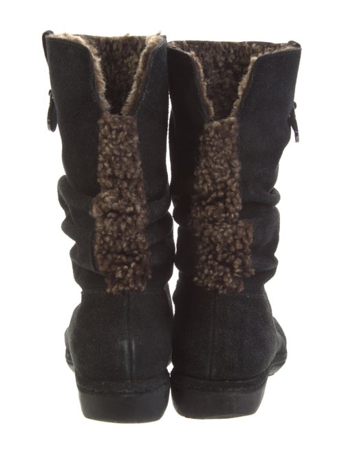 Stuart Weitzman Suede Fur Trim Boots