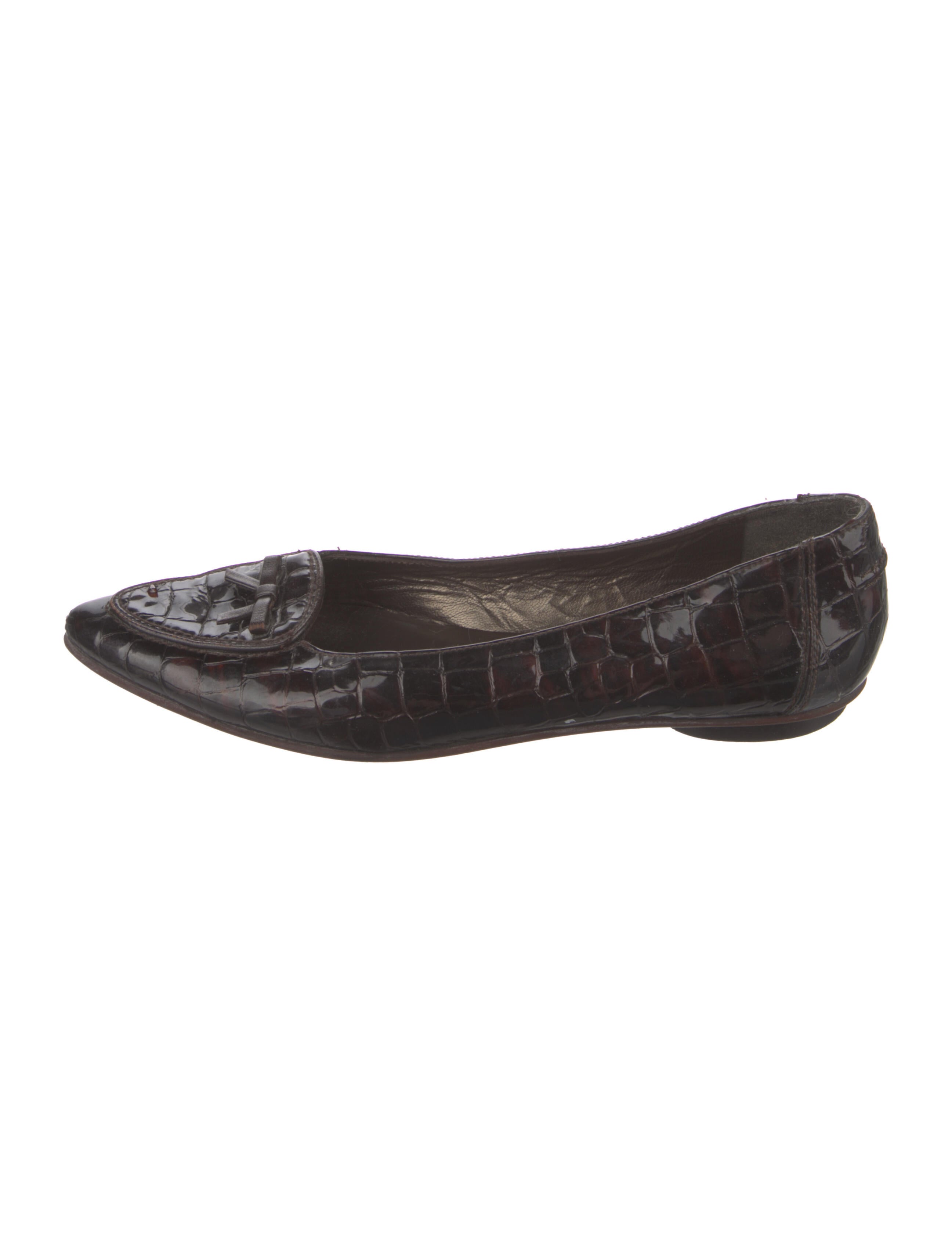 Stuart Weitzman Leather Animal Print Flats Brown Flats, Shoes