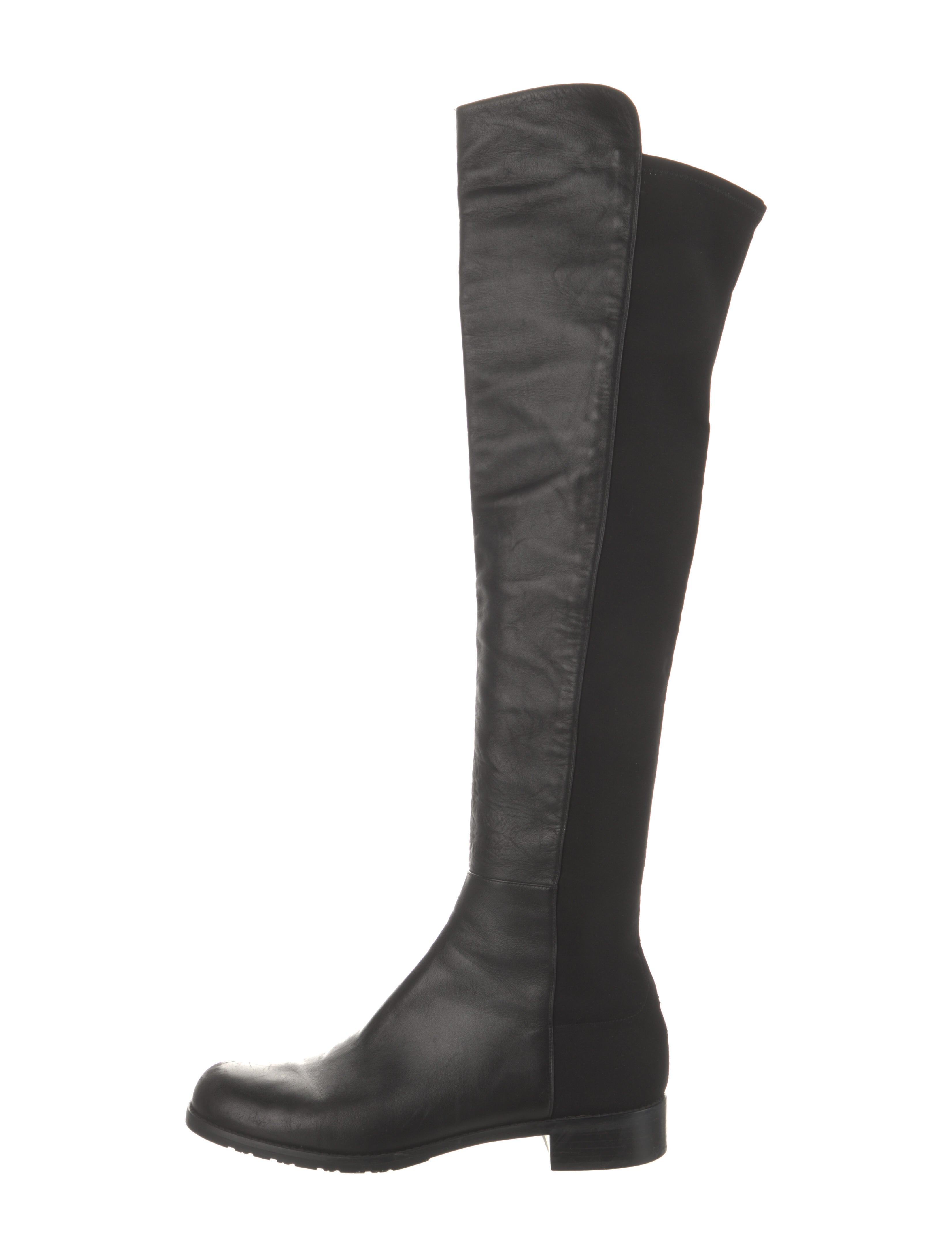 Stuart Weitzman Leather Riding Boots Black Boots, Shoes WSU249384