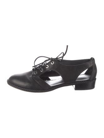 Stuart Weitzman Leather Cutout Accent Oxfords