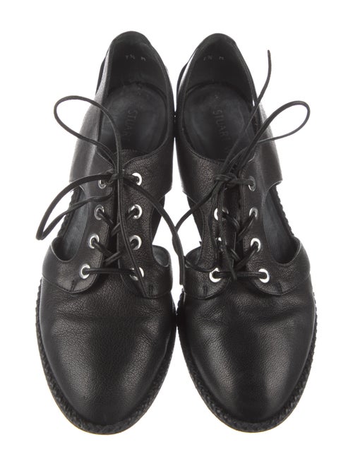 Stuart Weitzman Leather Cutout Accent Oxfords