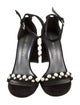 Stuart Weitzman Suede Beaded Accents Sandals