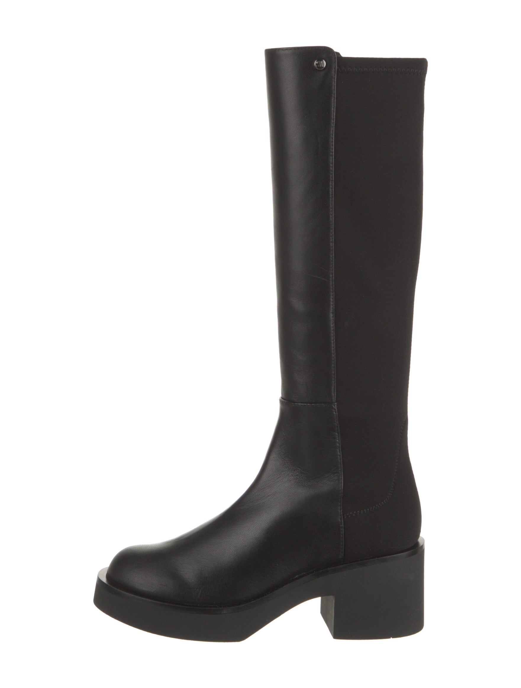 Stuart Weitzman Leather Riding Boots Black Boots, Shoes WSU262973