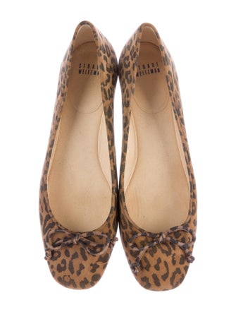 Stuart Weitzman Suede Leopard Print Flats