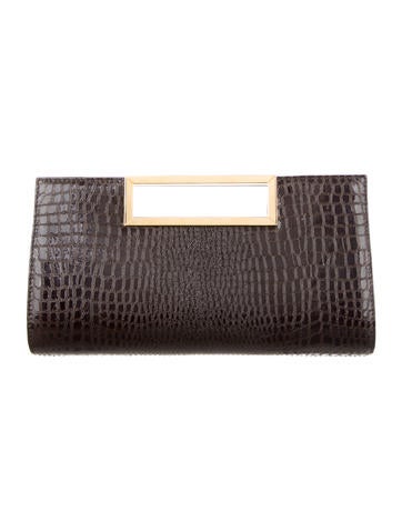 Stuart Weitzman Embossed Leather Handle Bag