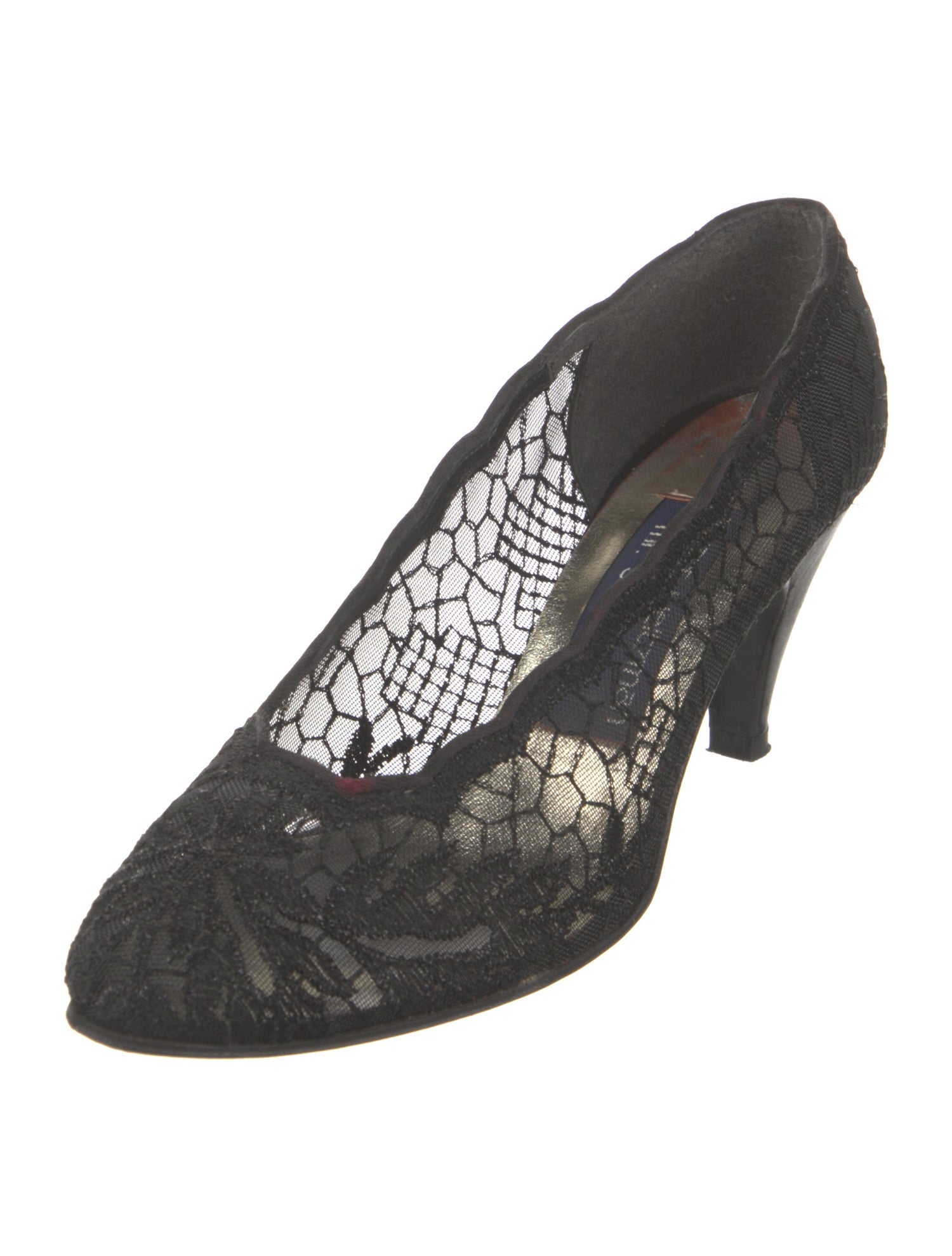 Stuart Weitzman Printed Lace Trim Embellishment Pumps