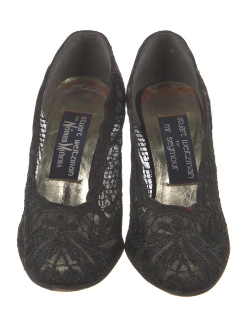 Stuart Weitzman Printed Lace Trim Embellishment Pumps
