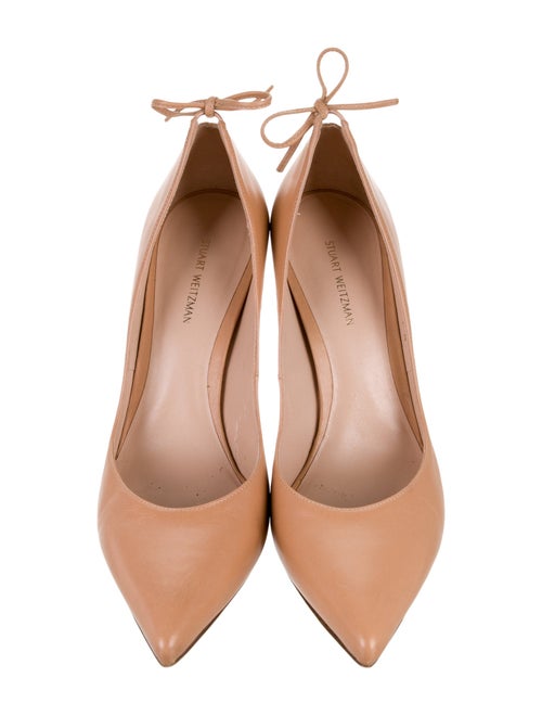 Stuart Weitzman Leather Bow Accents Pumps