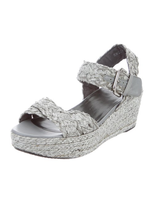 Stuart Weitzman Straw Wedge Sandals