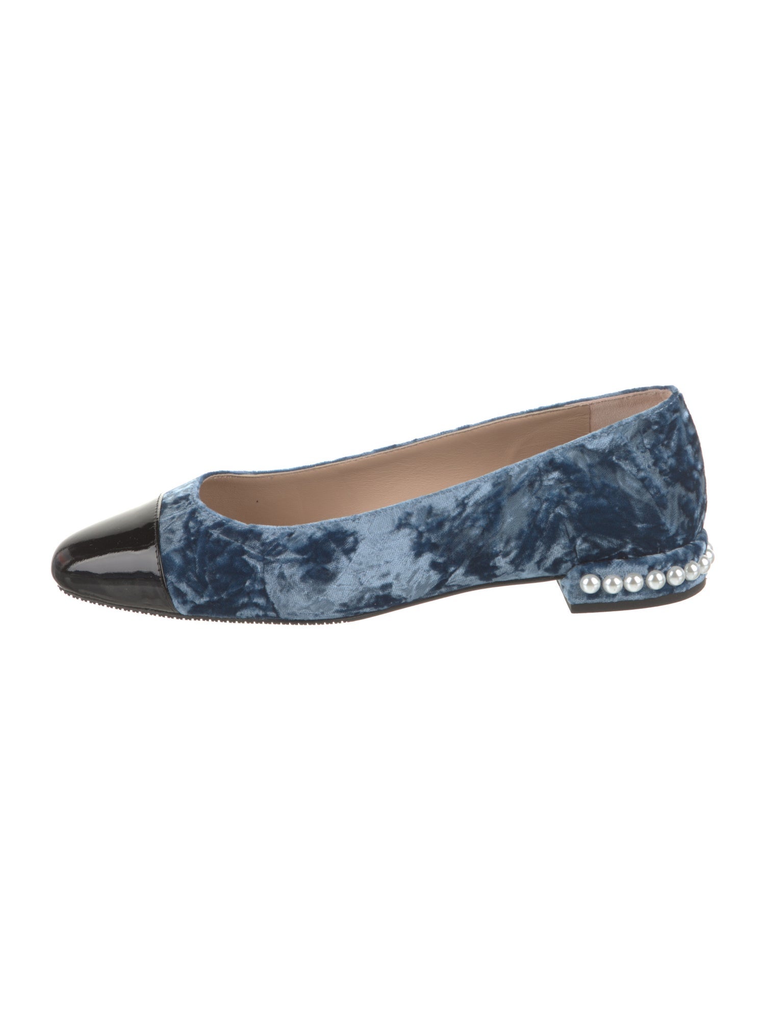Stuart Weitzman Velvet Colorblock Pattern Ballet Flats