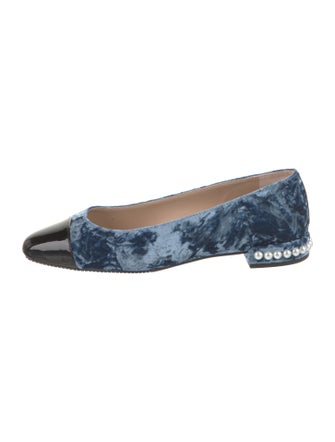 Stuart Weitzman Velvet Colorblock Pattern Ballet Flats