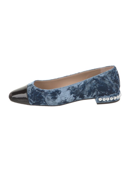 Stuart Weitzman Velvet Colorblock Pattern Ballet Flats