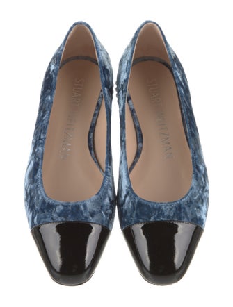 Stuart Weitzman Velvet Colorblock Pattern Ballet Flats