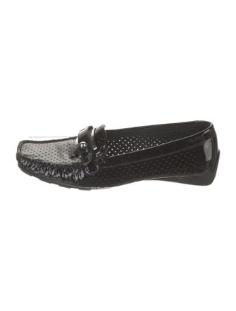 Stuart Weitzman Patent Leather Lasercut Accents Loafers
