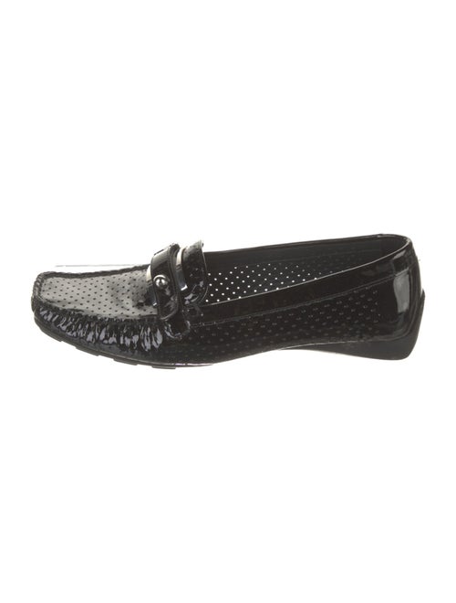 Stuart Weitzman Patent Leather Lasercut Accents Loafers
