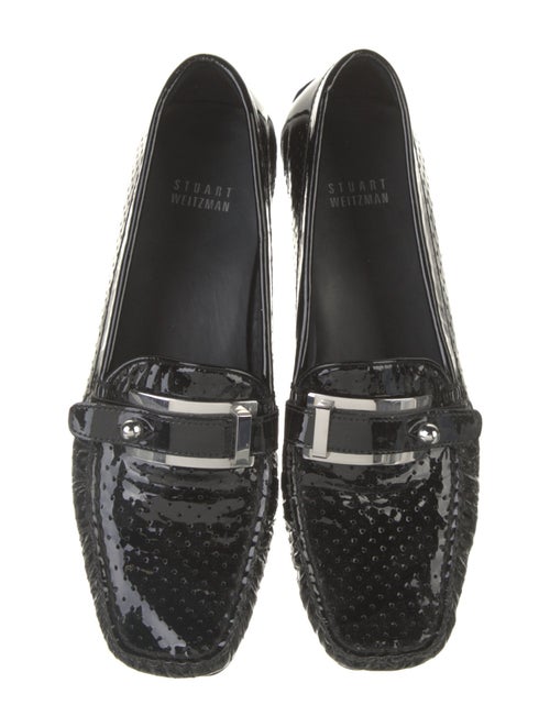 Stuart Weitzman Patent Leather Lasercut Accents Loafers