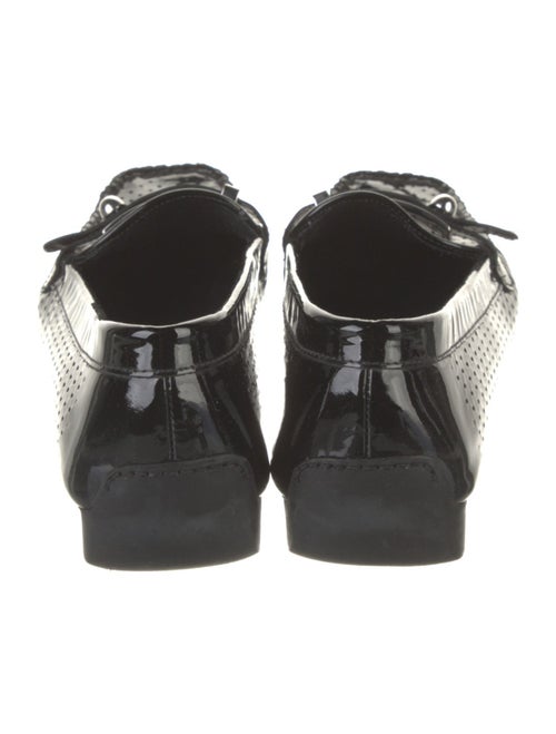 Stuart Weitzman Patent Leather Lasercut Accents Loafers