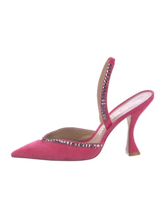 Stuart Weitzman Suede Printed Slingback Pumps