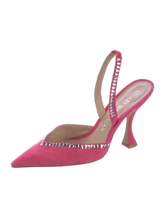 Stuart Weitzman Suede Printed Slingback Pumps