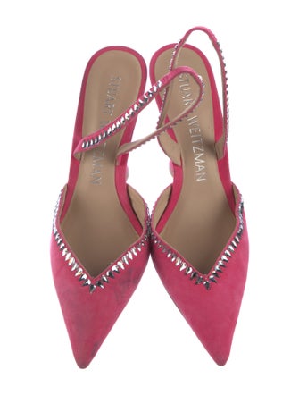 Stuart Weitzman Suede Printed Slingback Pumps