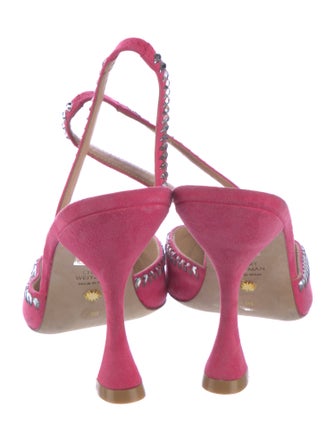 Stuart Weitzman Suede Printed Slingback Pumps