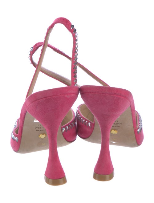 Stuart Weitzman Suede Printed Slingback Pumps