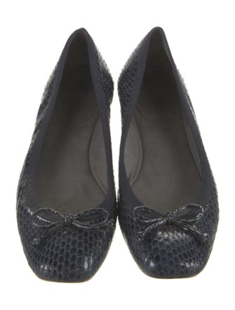Stuart Weitzman Leather Animal Print Ballet Flats