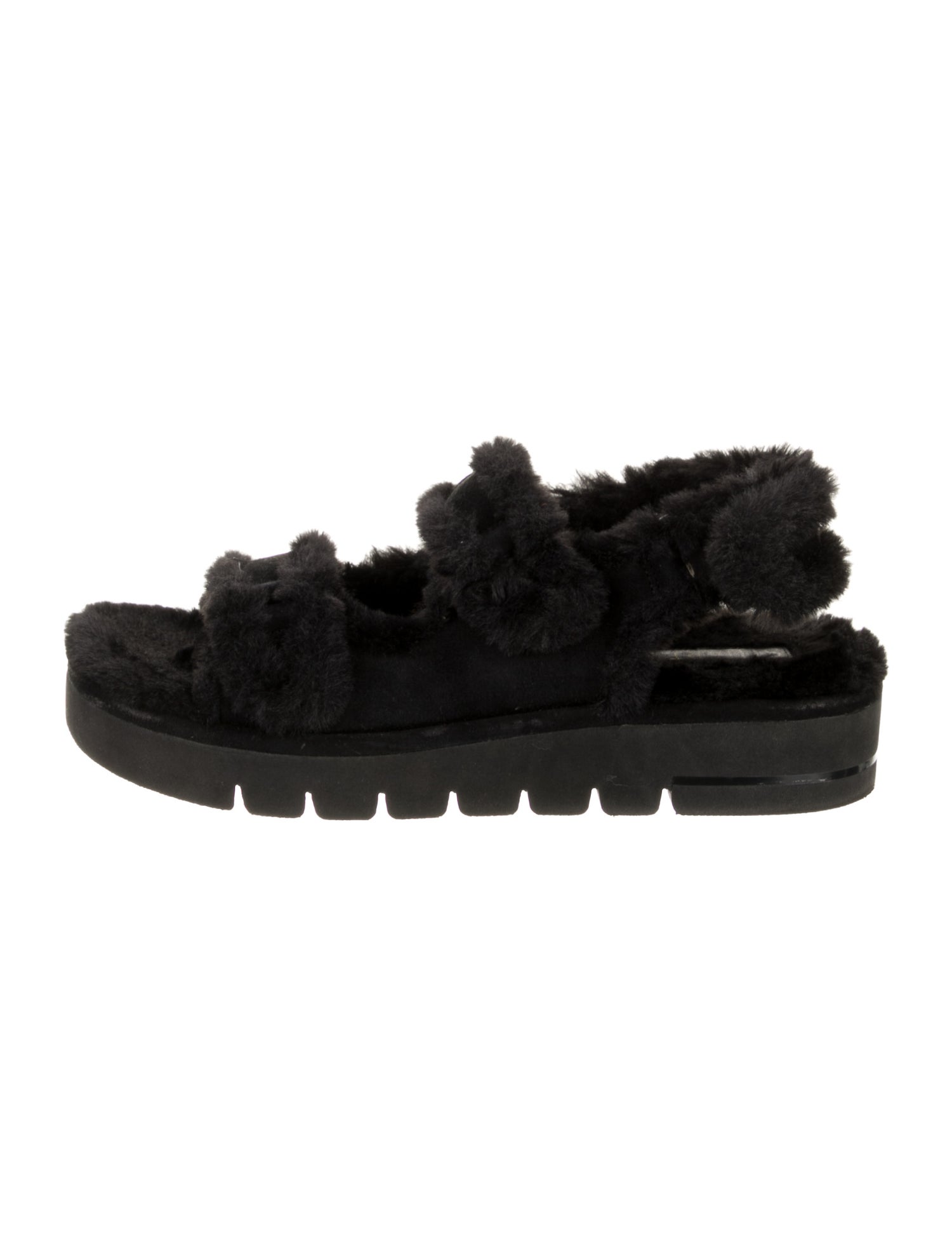 Stuart Weitzman Faux Fur Slides