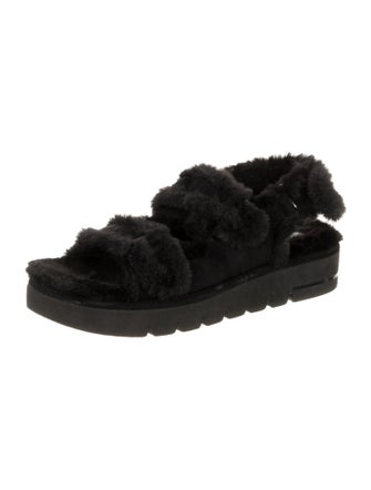 Stuart Weitzman Faux Fur Slides