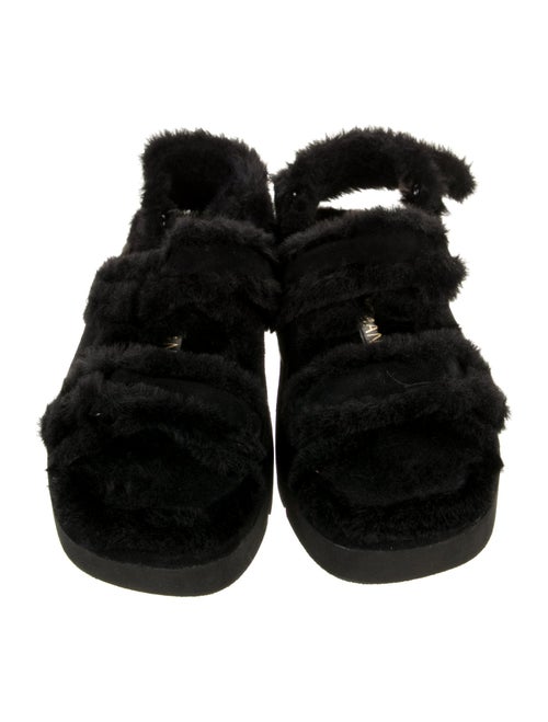 Stuart Weitzman Faux Fur Slides