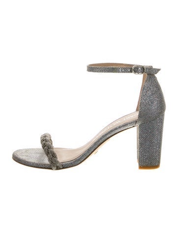 Stuart Weitzman Sandals Animal Print Braided Accents US 9.5 |