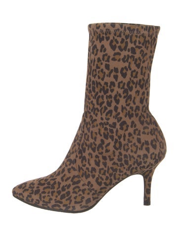 Stuart Weitzman Boots Suede Animal Print Sock 6