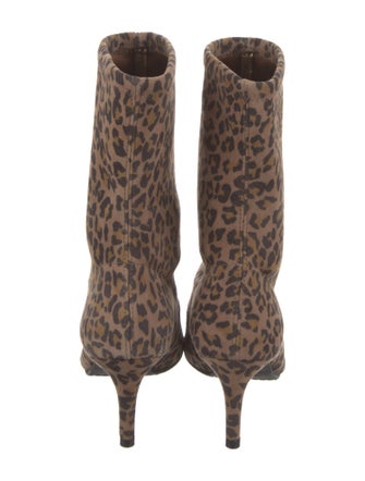 Stuart Weitzman Suede Animal Print Sock Boots