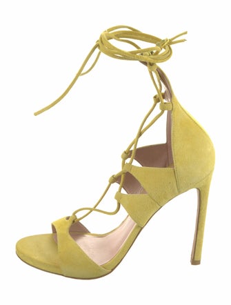 Stuart Weitzman Suede T-Strap Sandals