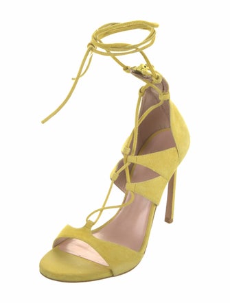 Stuart Weitzman Suede T-Strap Sandals