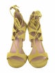 Stuart Weitzman Suede T-Strap Sandals