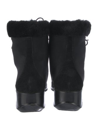 Stuart Weitzman Faux Fur Trim Lace-Up Boots