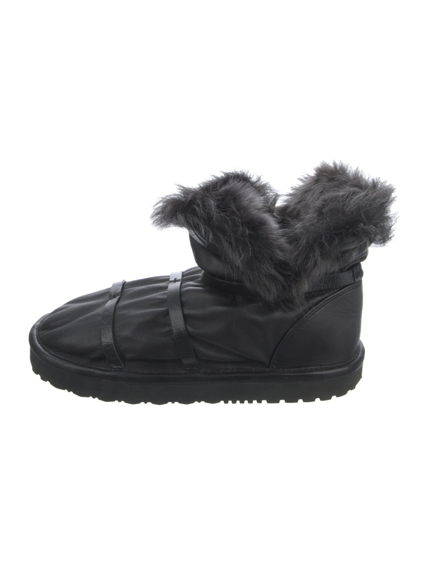 Stuart Weitzman Leather Faux Fur Trim Snow Boots Black Boots, Shoes