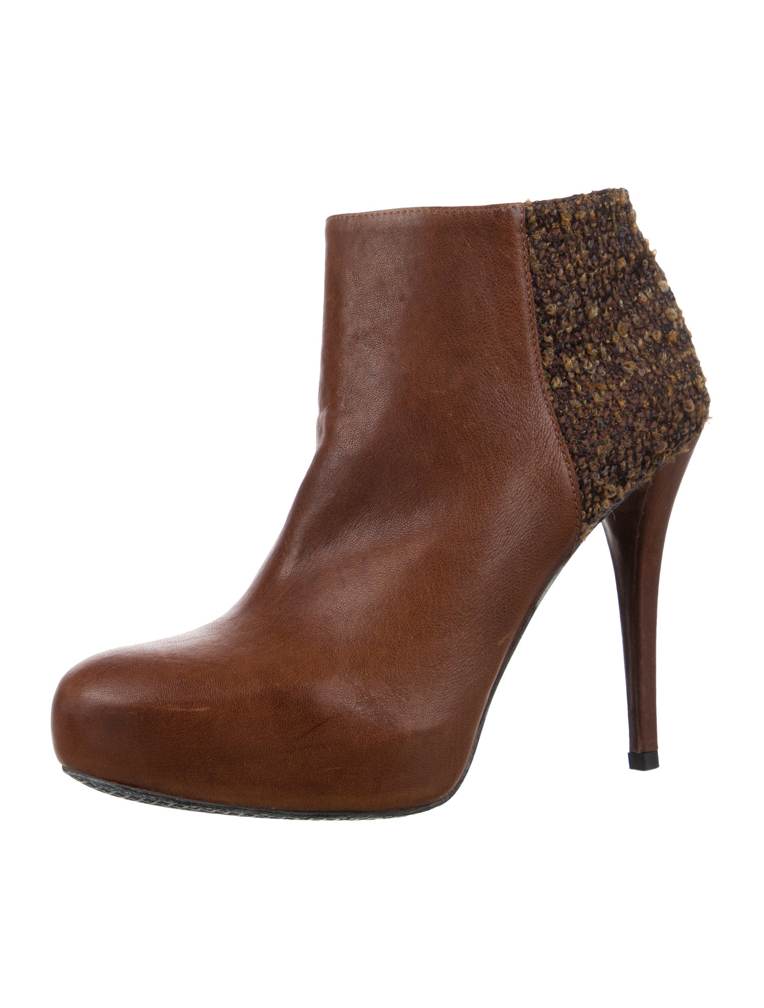 Stuart Weitzman Leather Colorblock Pattern Boots