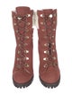 Stuart Weitzman Suede Fur Trim Lace-Up Boots