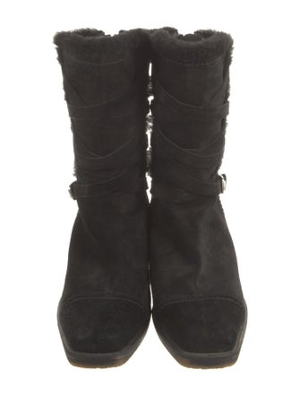 Stuart Weitzman Quilted Pattern Suede Boots