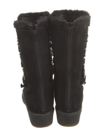 Stuart Weitzman Quilted Pattern Suede Boots