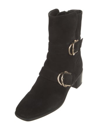 Stuart Weitzman Suede Moto Boots