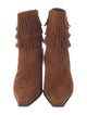 Stuart Weitzman Suede Fringe Trim Accent Boots