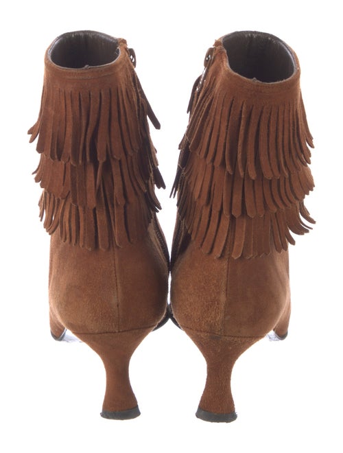 Stuart Weitzman Suede Fringe Trim Accent Boots