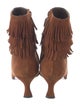 Stuart Weitzman Suede Fringe Trim Accent Boots