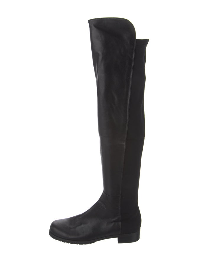 Stuart Weitzman Leather Riding Boots Black Boots, Shoes WSU346250