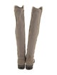Stuart Weitzman Suede Faux Fur Trim Riding Boots