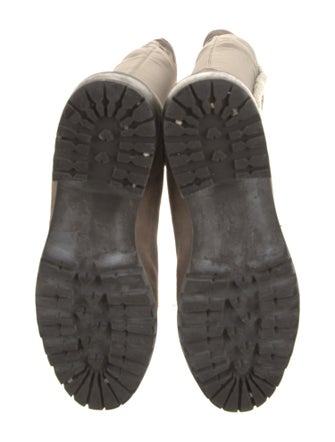 Stuart Weitzman Suede Faux Fur Trim Riding Boots